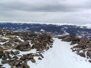 A hiking trail at the top of Imperial Lift at Breckenridge